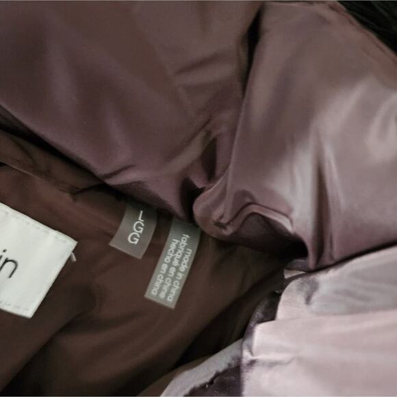 Calvin Klein Puffer Coat Womens‎ L Hooded Faux Fur Trim Quilted Winter Warm New - Picture 4 of 14